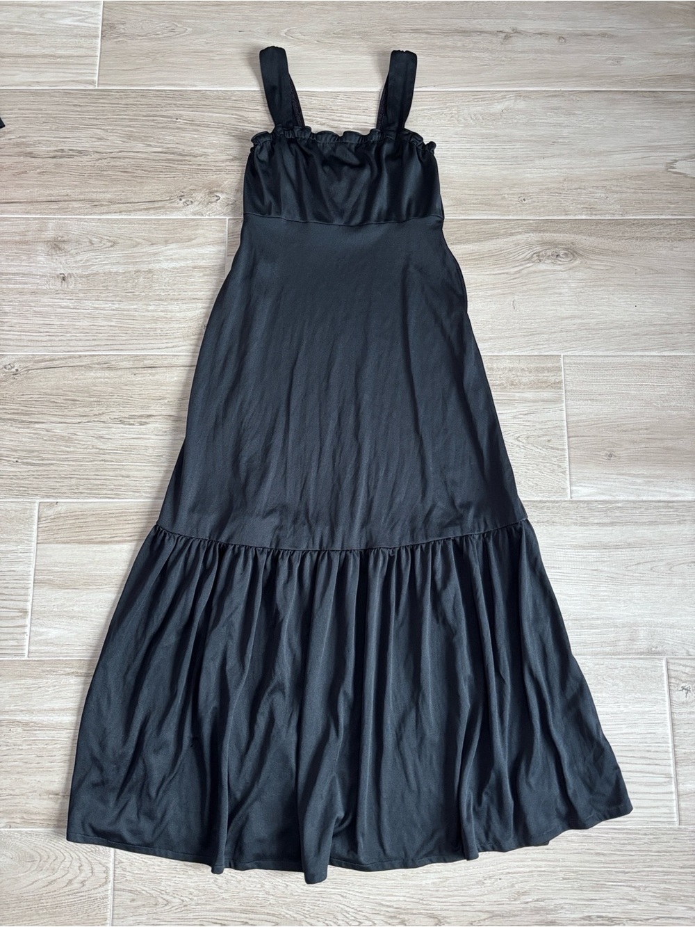 Vintage Ursula of Switzerland Tiered Midi Maxi Dress Black Women’s Size Small